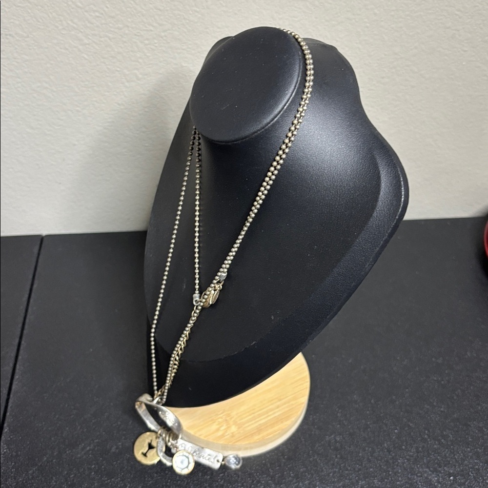 Chico’s Silver & Rustic Gold Long Bead Charm Celebrate Necklace Sparkle Glitz - Picture 4 of 8